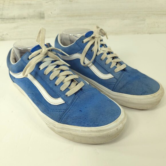 VANS BLUE SUEDE LEATHER LACE UP SHOES LOW TOP MEN'S SIZE 8 WOMEN'S SIZE 9.5 .... - Picture 3 of 16